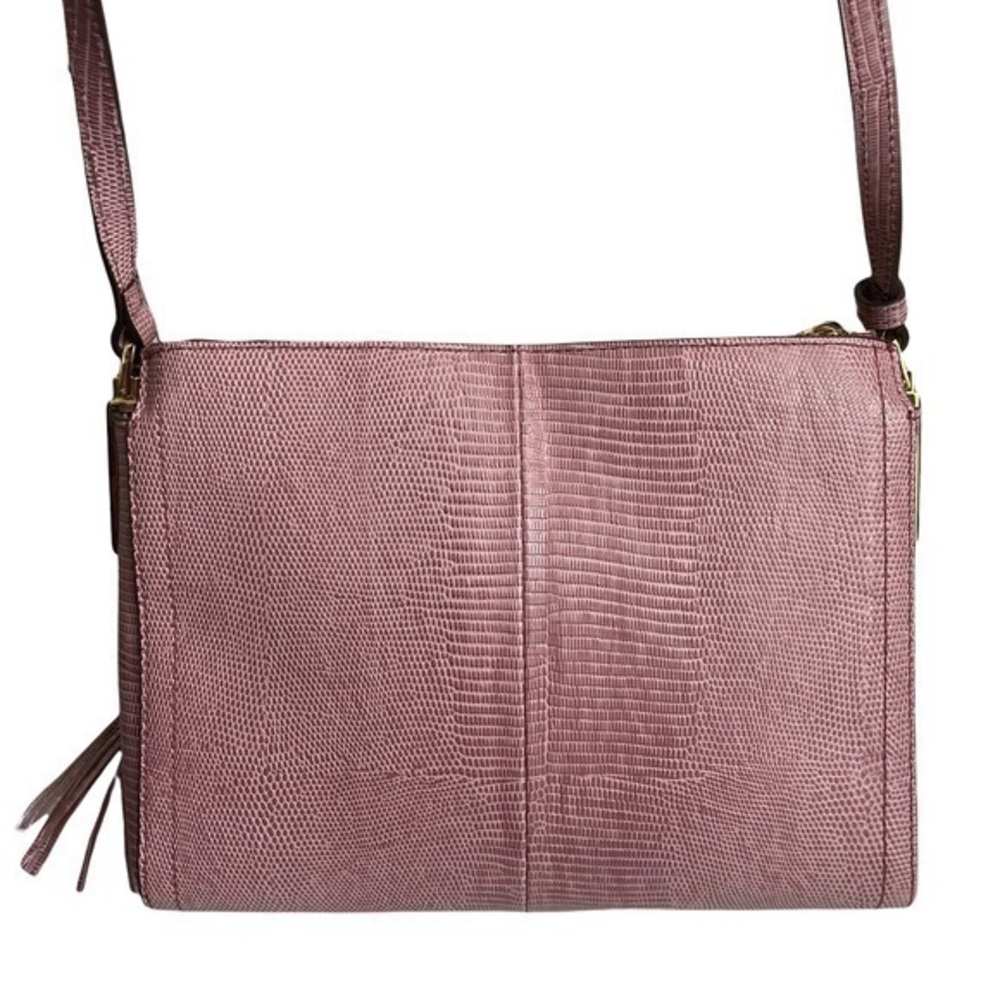 G.I.L.I. Embossed leather pink purple shoulder bag